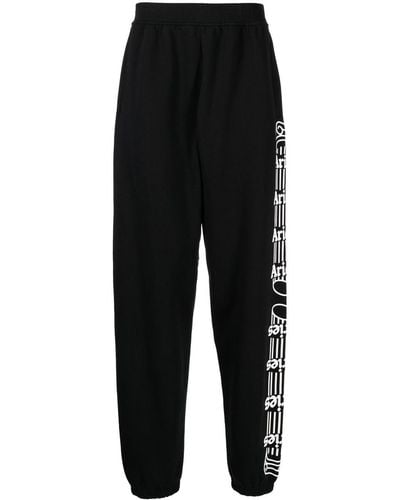Aries Logo-print Cotton Track Pants - Black