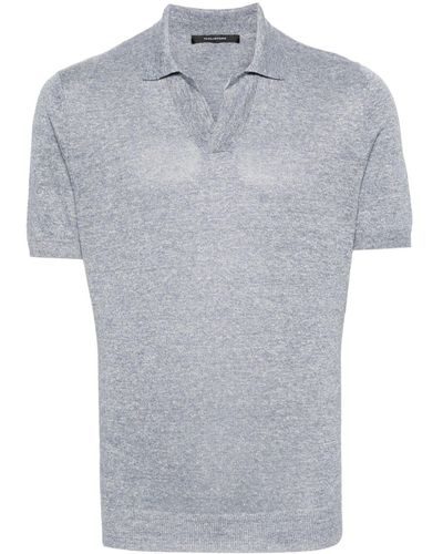 Tagliatore Mélange-effect Polo Shirt - Grey