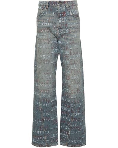 Lanvin X Future Logo-Print Jeans - Blue