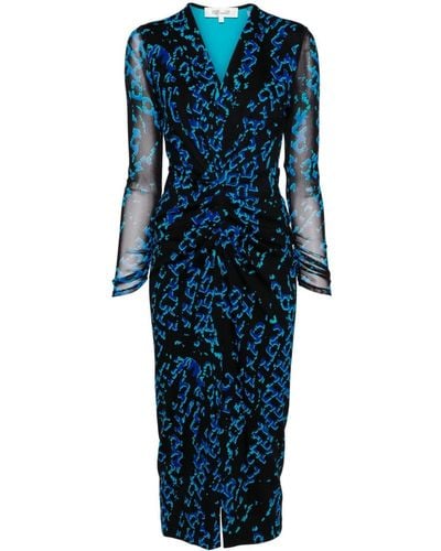 Diane von Furstenberg Hades グラフィック ドレス - ブルー