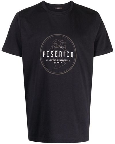 Peserico T-shirt en coton à logo imprimé - Noir