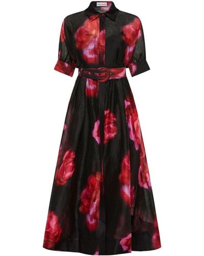 Rebecca Vallance Rosina Floral-print Midi Dress - Red
