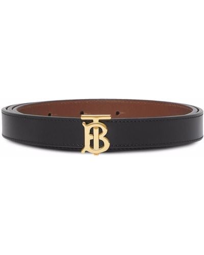 Burberry Monogram-buckle Reversible Leather Belt - Brown