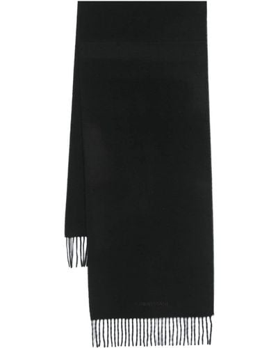 Corneliani Pashmina con logo bordado - Negro