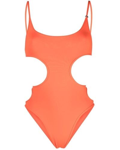 The Attico Open-back Cutout Swimsuit - Orange