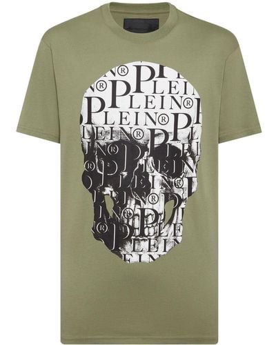 Philipp Plein Print Skull T-Shirt - Green