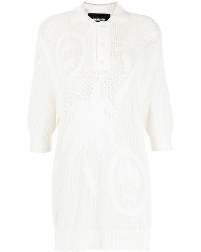 Barrow Knit Print Polo Shirt - White