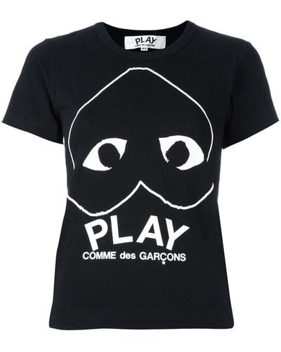 COMME DES GARÇONS PLAY Upside Down Logo Print T-shirt - Black