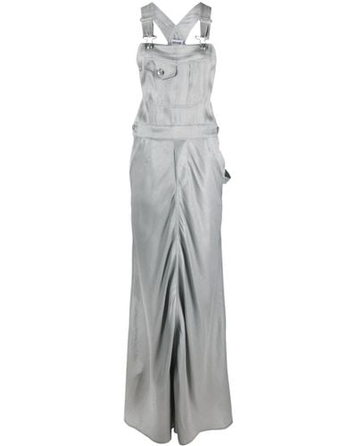 Moschino Jeans High-shine Floor-length Dress - Grey