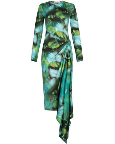 Silvia Tcherassi Ananya Tie-dye Print Dress - Green