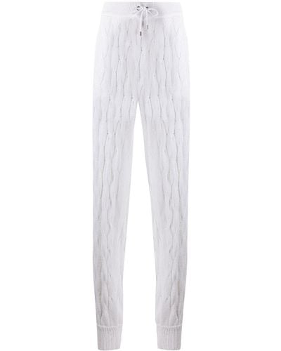 Brunello Cucinelli Pantalon en maille torsadée - Blanc