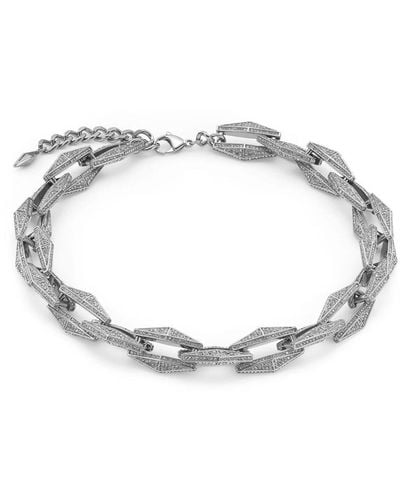Jimmy Choo Diamond Chain Crystal-embellished Necklace - Metallic