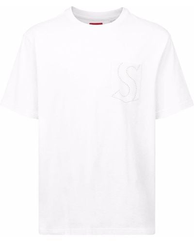 Supreme T-Shirt mit Laser-Cuts - Weiß