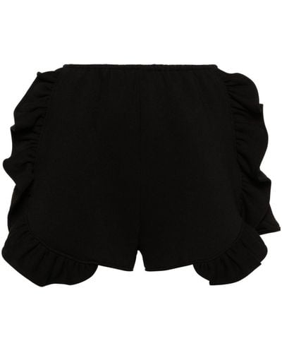 Ioana Ciolacu Peony Ruffled Jersey Shorts - Black