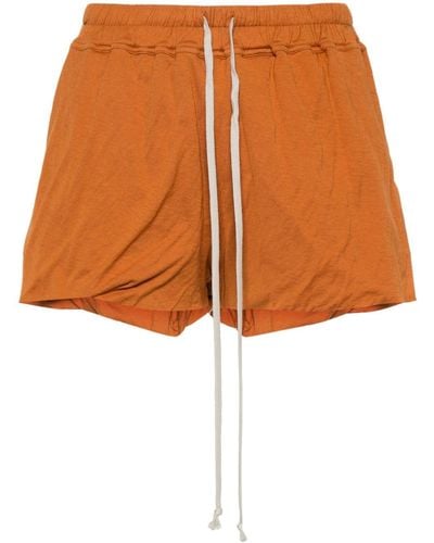 Rick Owens Side-slits Jersey Shorts - Orange