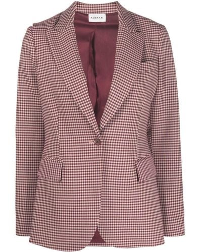 P.A.R.O.S.H. Gingham-check Tailored Blazer - Purple