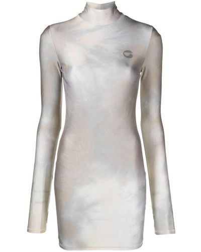 Coperni Tie Dye-print Jersey Minidress - Gray