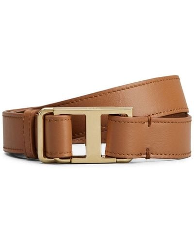 Tod's Timeless T Leather Belt - Brown