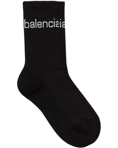 Balenciaga Chaussettes Bal.com en maille intarsia - Noir