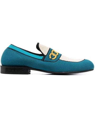 Marni Almond-toe Knitted Loafers - Blue