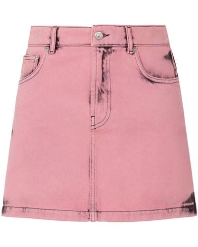 Moschino Jeans High-rise Denim Miniskirt - Pink