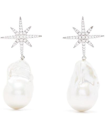 Apm Monaco Météorites Pearl-embellished Drop Earrings - Metallic