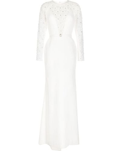 Saiid Kobeisy Bead-embellished Maxi Dress - White