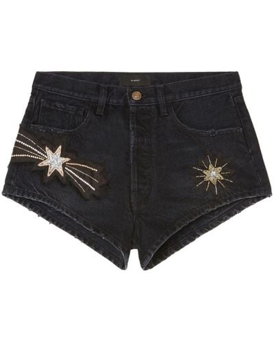 Alanui The Wandering Star Jeans-Shorts - Schwarz