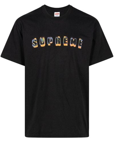 Supreme Stencil Logo-print Cotton T-shirt - Black
