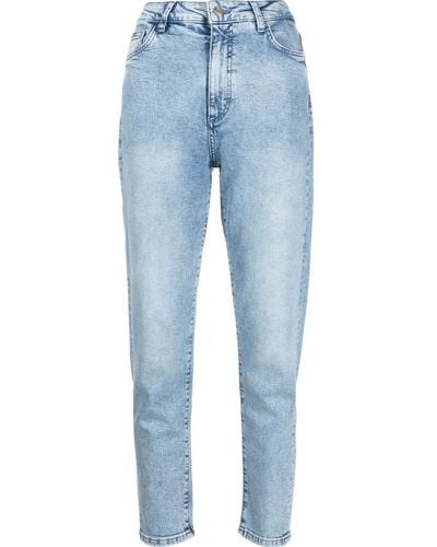 BOSS High-waisted Cropped Jeans - Blue
