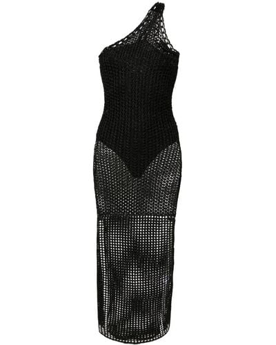 IRO Crochet Cotton Long Dress - Black