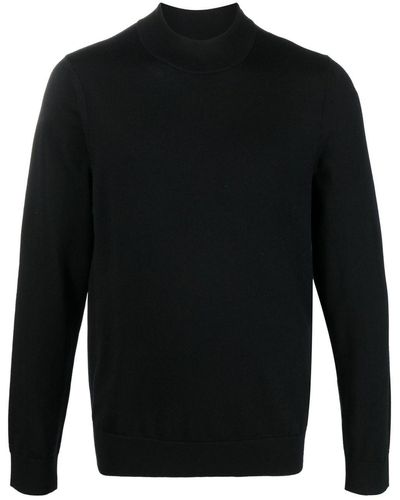 Sandro Mock-neck Wool Sweater - Black