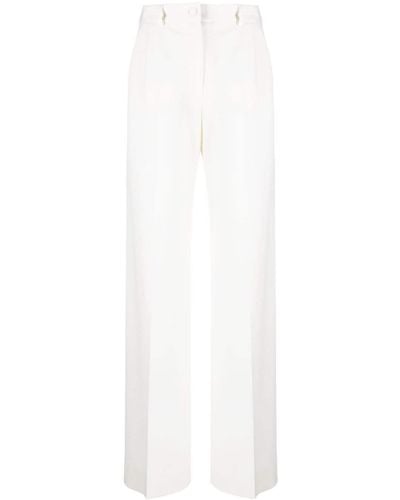 Dolce & Gabbana Pantalones rectos de talle alto - Blanco