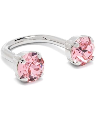 Justine Clenquet Rae Crystal-embellished Ring - Pink