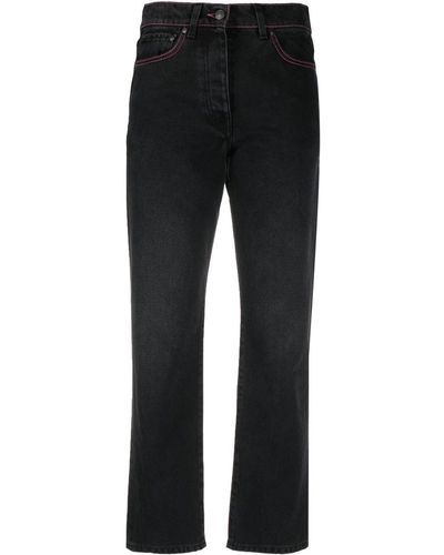 MSGM Cropped Straight-leg Jeans - Black