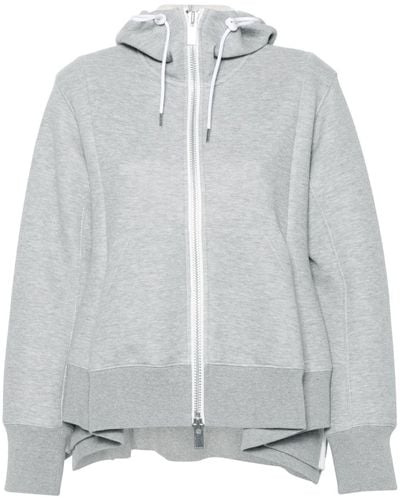 Sacai Felpa mélange con zip - Grigio