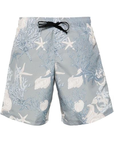 Versace Barocco Sea Swim Shorts - Blue