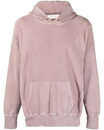 Les Tien Fleece-texture Cotton Hoodie - Pink