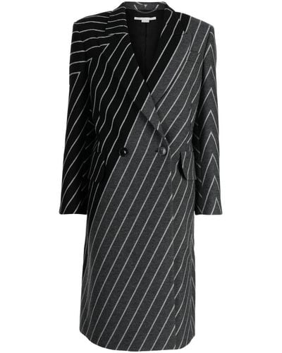 Stella McCartney Manteau rayé à rayures - Noir