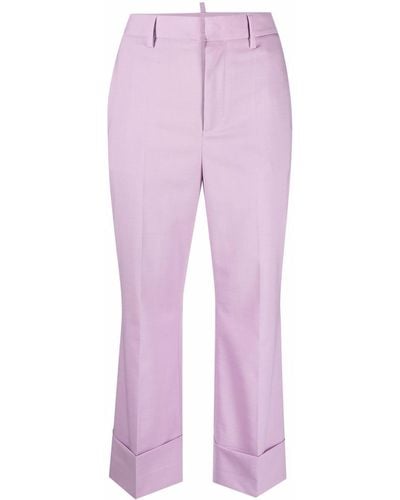 DSquared² Cropped Tailored Pants - Purple