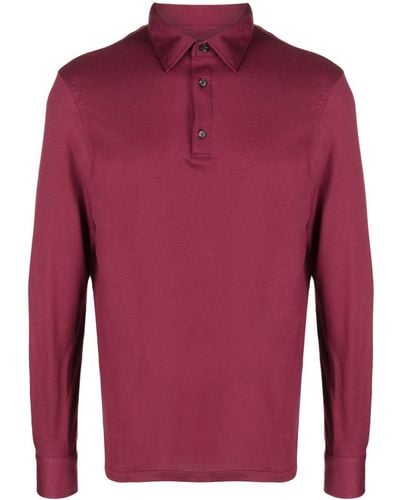 Isaia Fine-knit Wool Polo Shirt - Red
