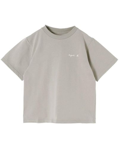 agnès b. Logo-print T-shirt - Gray