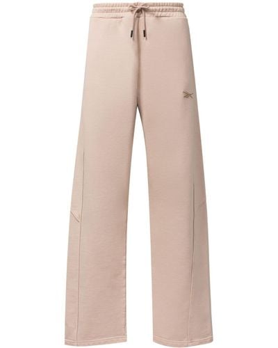 Reebok Wide-Leg Cotton Track Trousers - Natural