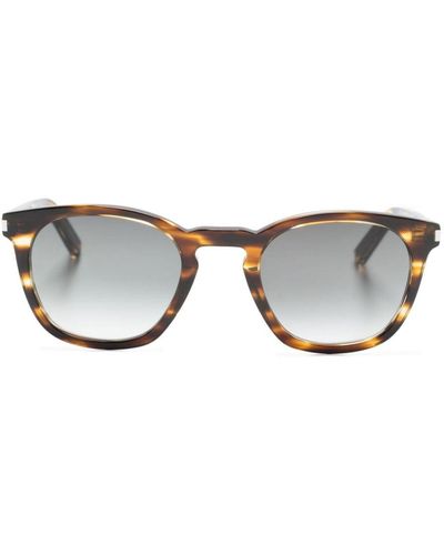 Saint Laurent Round-frame Tortoiseshell-effect Sunglasses - Brown