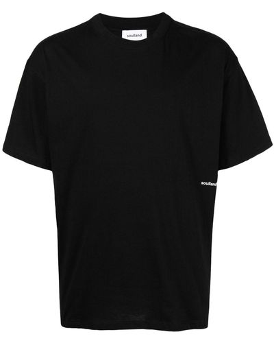 Soulland T-shirt en coton à logo imprimé - Noir