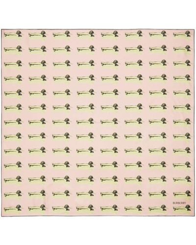 Burberry Duck-print Silk Scarf - Natural