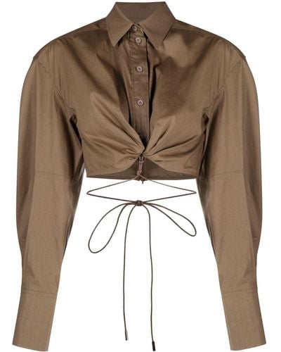 Jacquemus La Chemise Plidao Cropped Shirt - Brown
