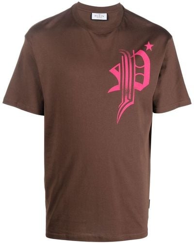 Philipp Plein Skull-print Short-sleeve T-shirt - Brown