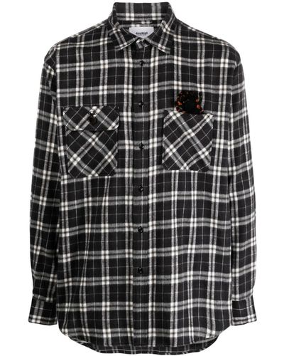 Doublet Check-pattern Cotton Shirt - Black