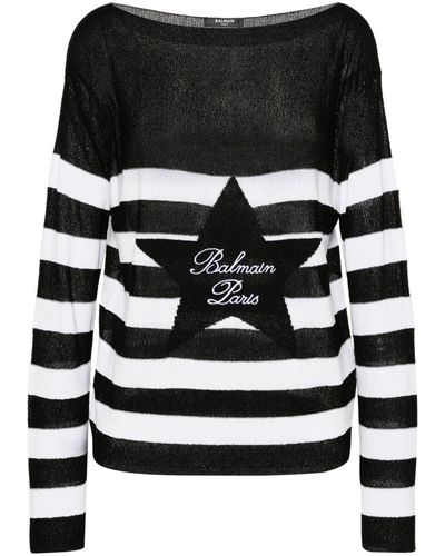 Balmain Striped T-shirt - Black